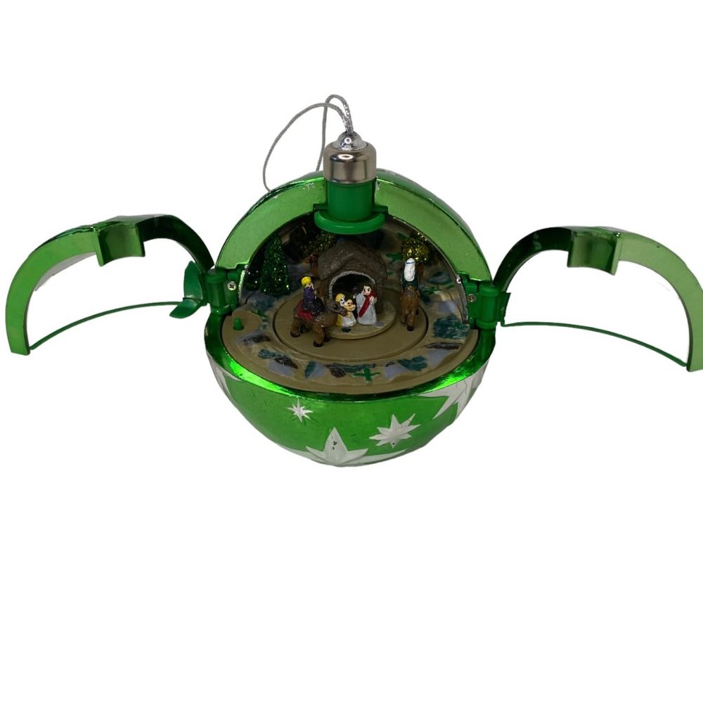 Mr. Christmas musical motion nativity‎ ornament wind up diorama 3.5" READ